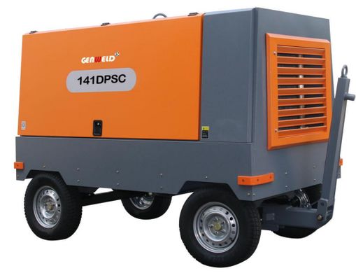 GENWELD 141DPSC Diesel Portable Screw Compressor with 140KW Yuchai Engine 15 m3/min FAD and 15 bar Pressure for Heavy-Duty Applications