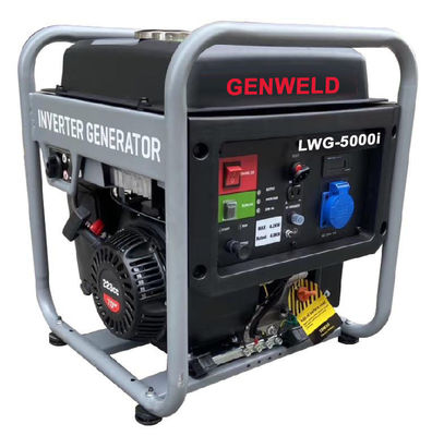comprar GERADOR INVERSOR A GASOLINA GENWELD LWG-5000i 4 KW com Interfaces de Carregador de Carro AC/DC e Saída AC de Onda Senoidal Pura online manufacture